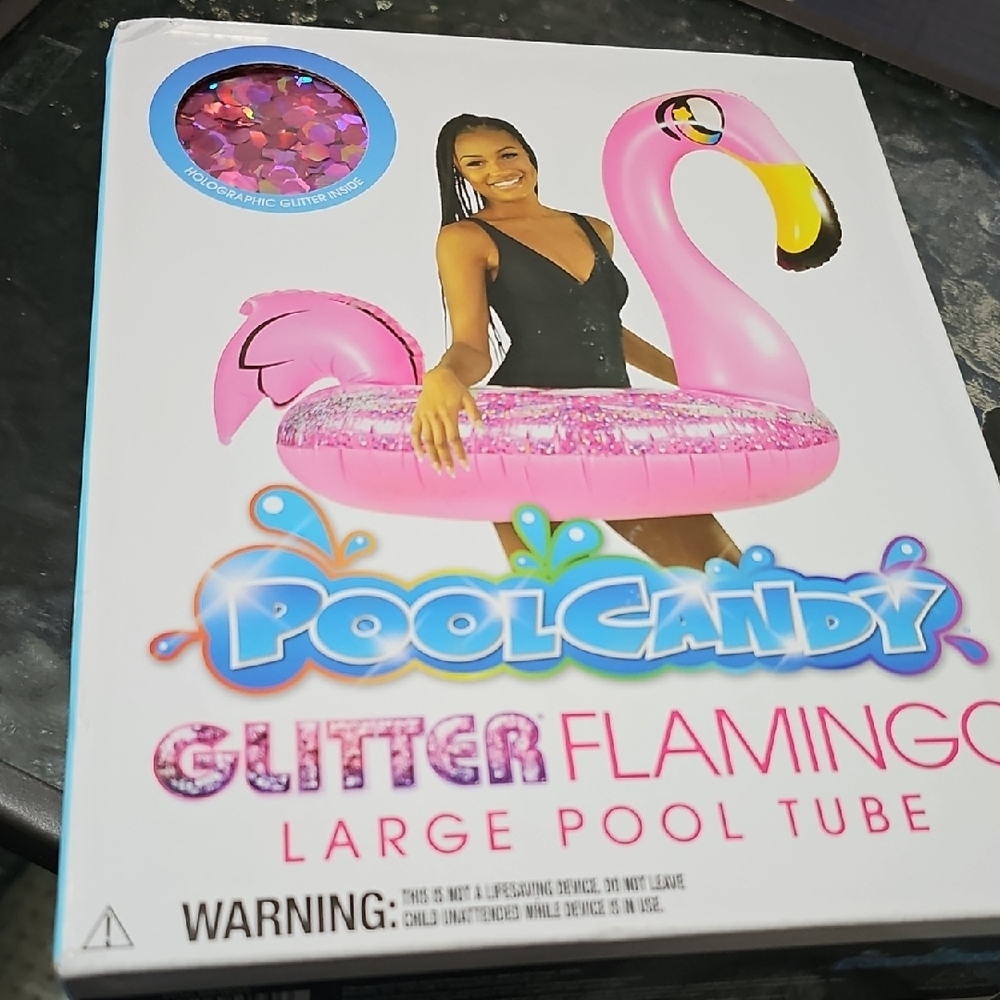 PoolCandy Glitter Flamingo Pool Tube